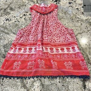 THML Red and White Floral Top